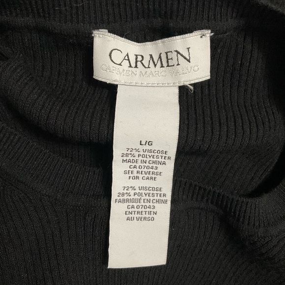 Carmen Marc Valvo black cutout rib knit sL - Picture 5 of 8